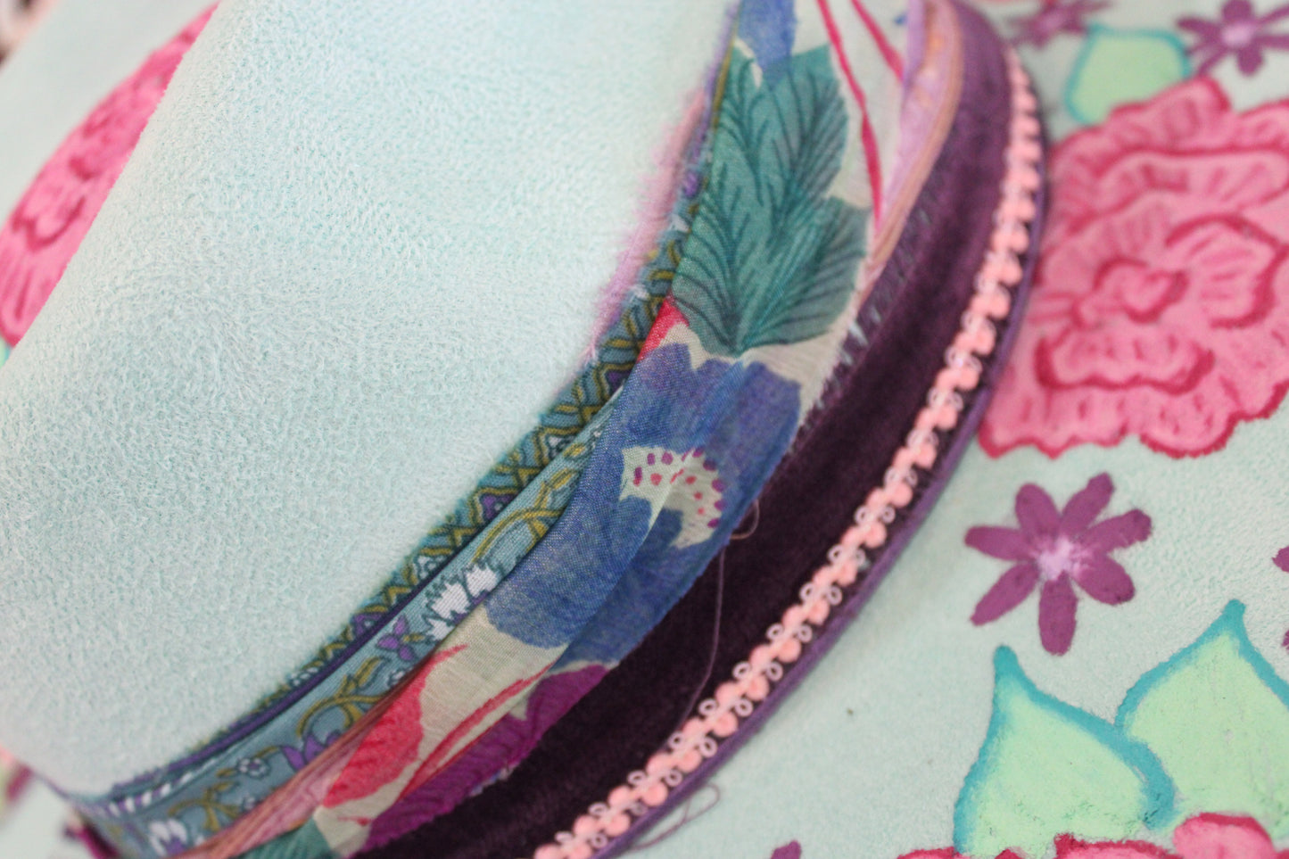 “Blossom Breeze: The Hand-Painted Rancher Hat”