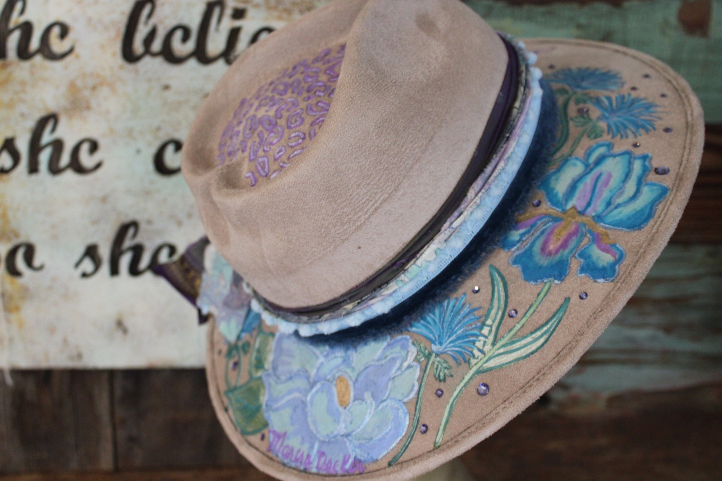 "Wild Orchid Enchantment" Hat with Swarovski Crystals